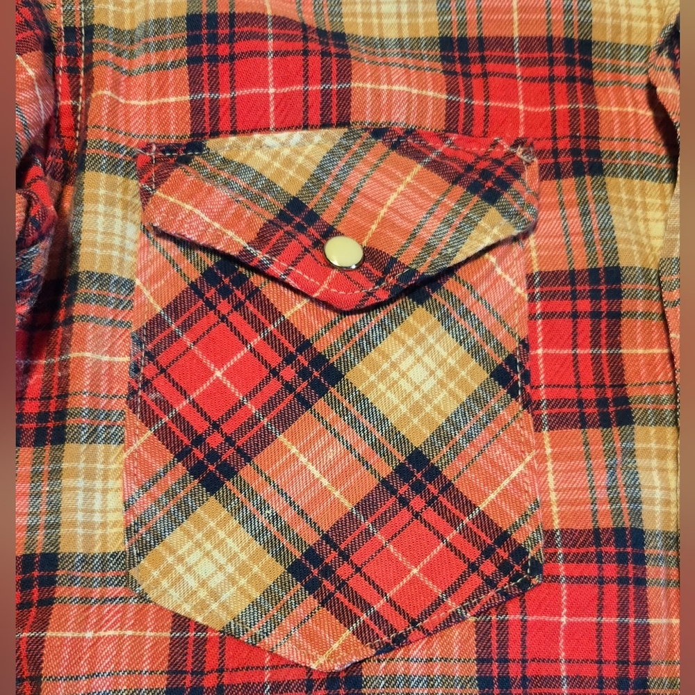 VTG 70s Wrangler Pearl Snap Button Up S Tall - Picture 4 of 8